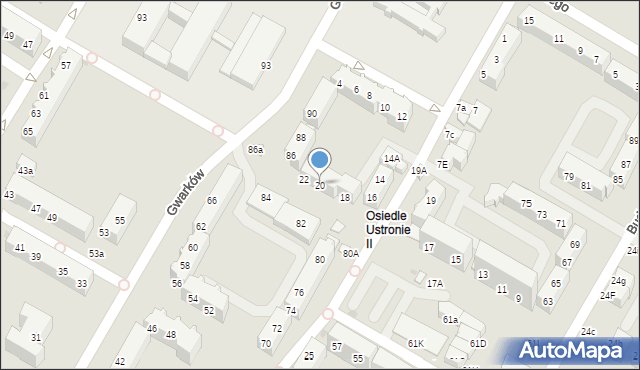 Lubin, Sztukowskiego Bolesława, 20, mapa Lubin