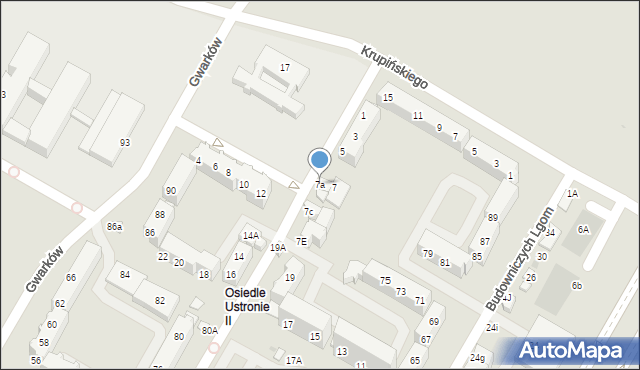 Lubin, Sztukowskiego Bolesława, 7a, mapa Lubin