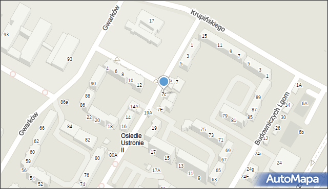 Lubin, Sztukowskiego Bolesława, 7c, mapa Lubin
