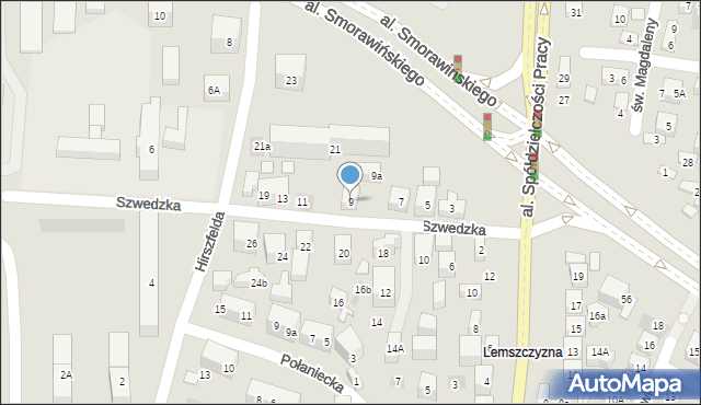Lublin, Szwedzka, 9, mapa Lublina