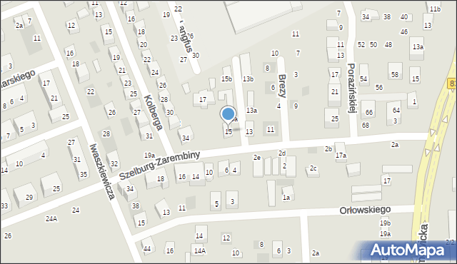 Lublin, Szelburg-Zarembiny Ewy, 15, mapa Lublina
