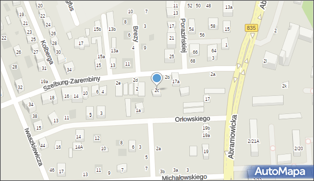 Lublin, Szelburg-Zarembiny Ewy, 2c, mapa Lublina