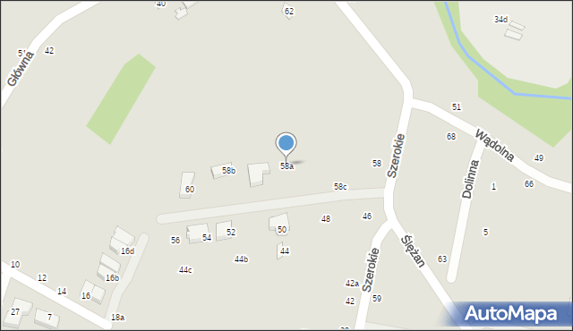 Lublin, Szerokie, 58a, mapa Lublina