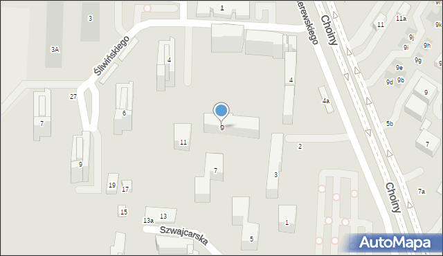 Lublin, Szwajcarska, 9, mapa Lublina