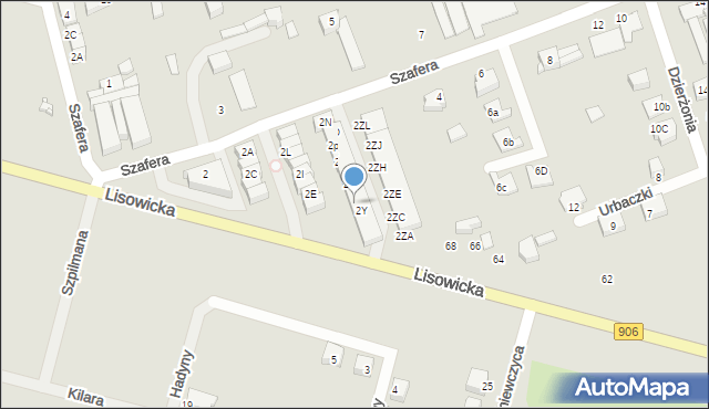 Lubliniec, Szafera Władysława, prof., 2x, mapa Lubliniec