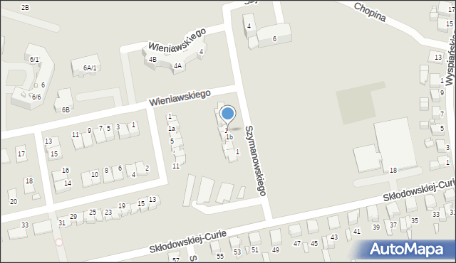 Lubliniec, Szymanowskiego Karola, 1c, mapa Lubliniec