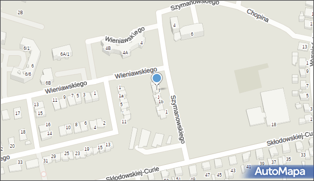 Lubliniec, Szymanowskiego Karola, 1d, mapa Lubliniec