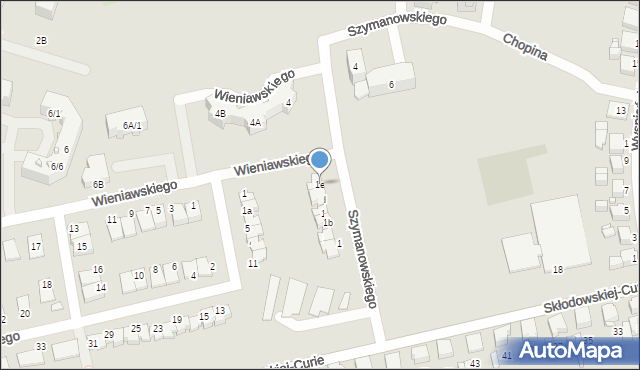 Lubliniec, Szymanowskiego Karola, 1e, mapa Lubliniec