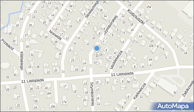 Luboń, Szymborskiej Wisławy, 11, mapa Luboń