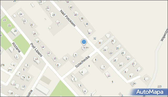 Łuczyce, Szlachecka, 7, mapa Łuczyce