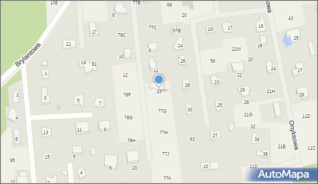 Ludwikowo, Szmaragdowa, 13, mapa Ludwikowo