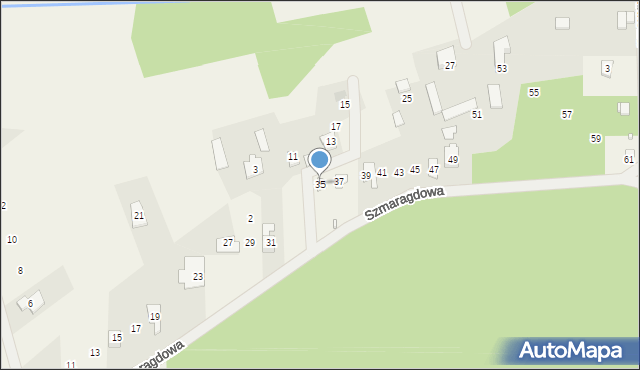 Ludwinów, Szmaragdowa, 35, mapa Ludwinów