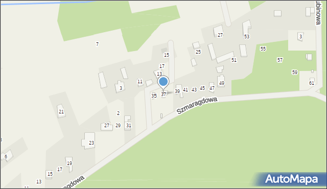 Ludwinów, Szmaragdowa, 37, mapa Ludwinów