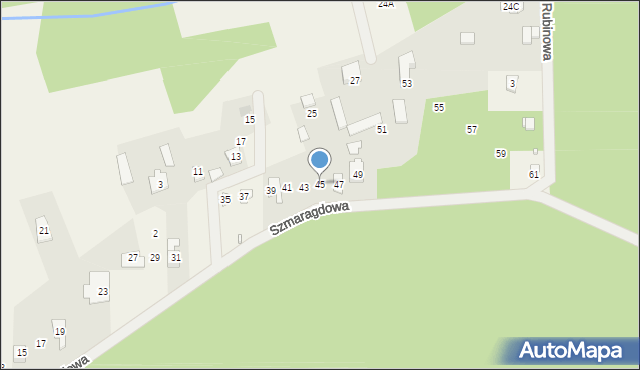 Ludwinów, Szmaragdowa, 45, mapa Ludwinów