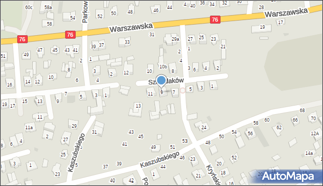 Łuków, Szlendaków, 9, mapa Łuków