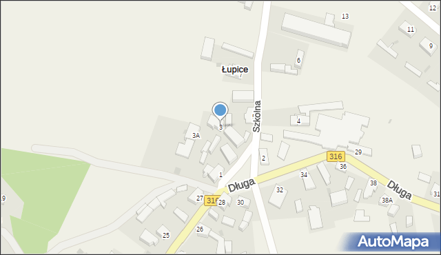 Łupice, Szkolna, 3, mapa Łupice