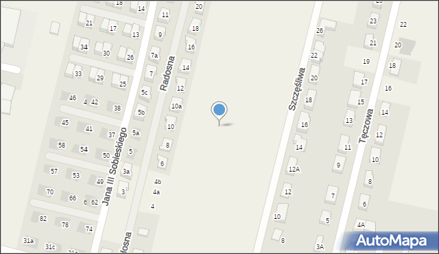 Lutynia, Szczęśliwa, 105, mapa Lutynia