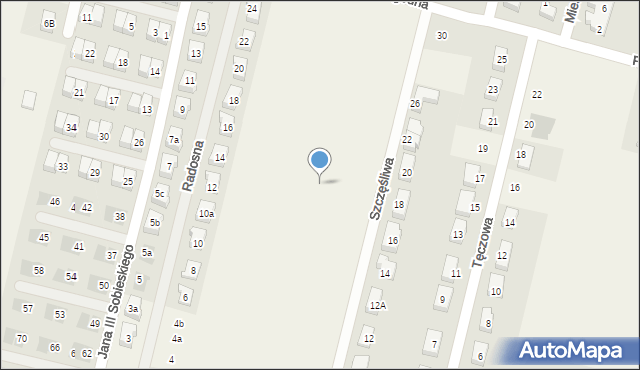 Lutynia, Szczęśliwa, 133, mapa Lutynia