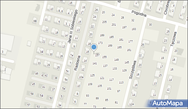 Lutynia, Szczęśliwa, 159, mapa Lutynia