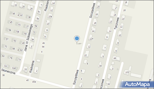 Lutynia, Szczęśliwa, 65, mapa Lutynia