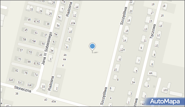 Lutynia, Szczęśliwa, 71, mapa Lutynia