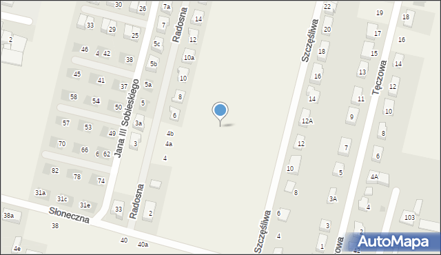 Lutynia, Szczęśliwa, 73, mapa Lutynia