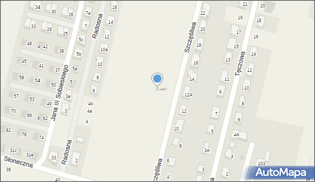 Lutynia, Szczęśliwa, 83, mapa Lutynia