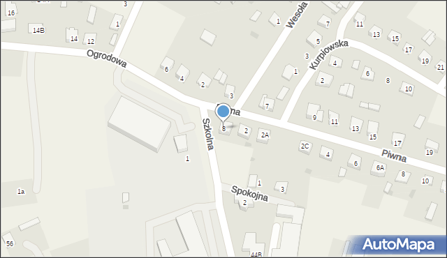 Łyse, Szkolna, 8, mapa Łyse