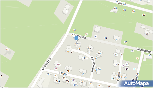 Magdalenka, Szyszkowa, 8A, mapa Magdalenka