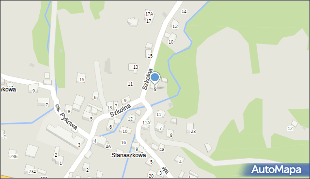 Maków Podhalański, Szkolna, 8, mapa Maków Podhalański