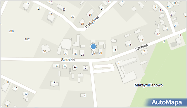 Maksymilianowo, Szkolna, 22, mapa Maksymilianowo