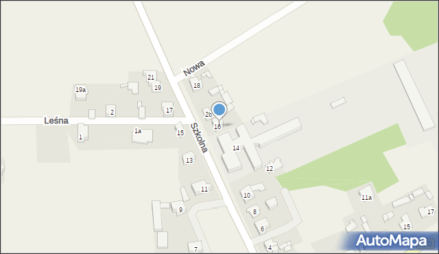 Malanów, Szkolna, 16a, mapa Malanów