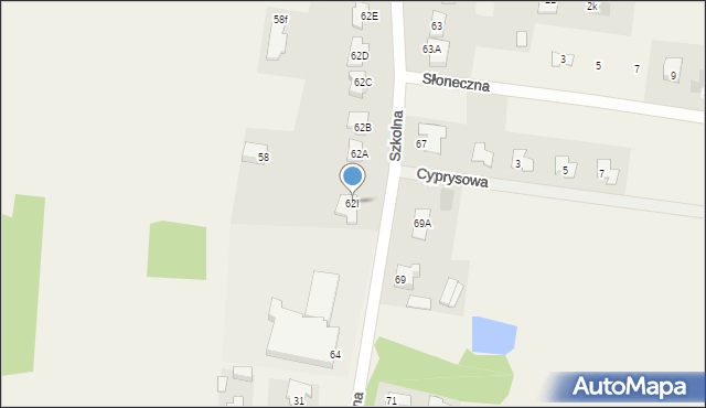 Małęczyn, Szkolna, 62I, mapa Małęczyn