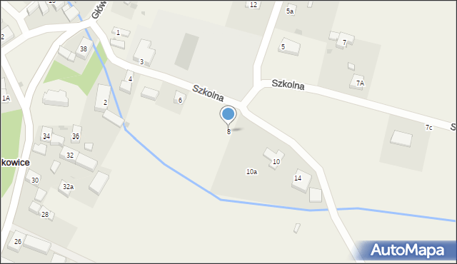 Małkowice, Szkolna, 8, mapa Małkowice