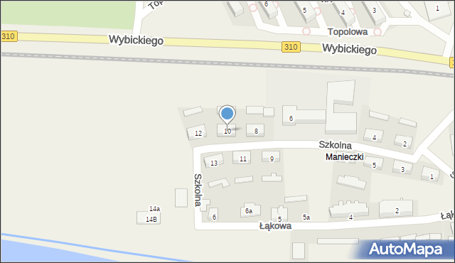Manieczki, Szkolna, 10, mapa Manieczki
