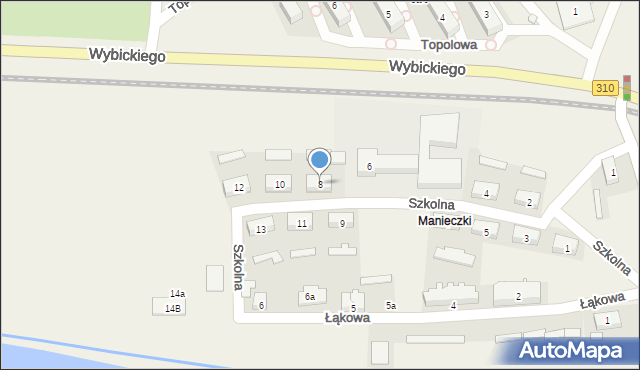 Manieczki, Szkolna, 8, mapa Manieczki