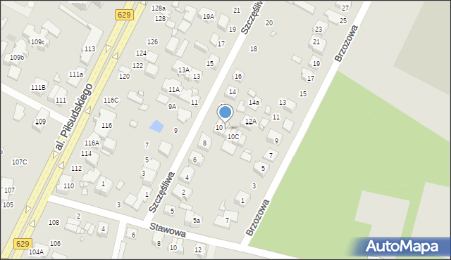 Marki, Szczęśliwa, 10A, mapa Marki