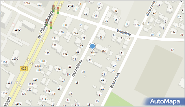 Marki, Szczęśliwa, 24, mapa Marki