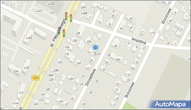 Marki, Szczęśliwa, 27, mapa Marki