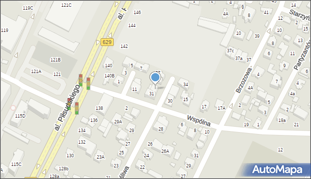 Marki, Szczęśliwa, 33, mapa Marki