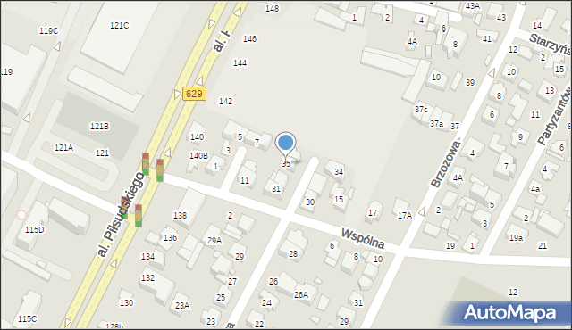 Marki, Szczęśliwa, 35, mapa Marki