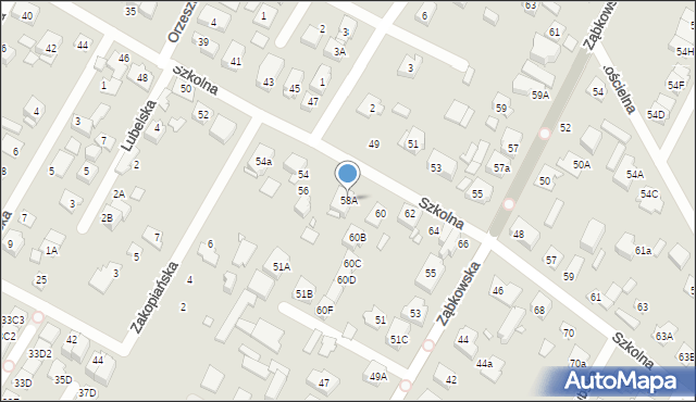 Marki, Szkolna, 58A, mapa Marki