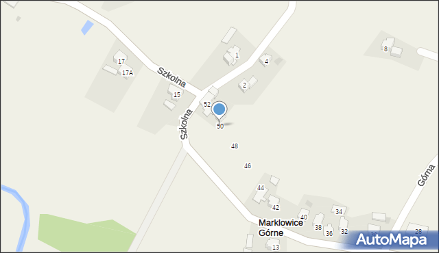 Marklowice Górne, Szkolna, 50, mapa Marklowice Górne