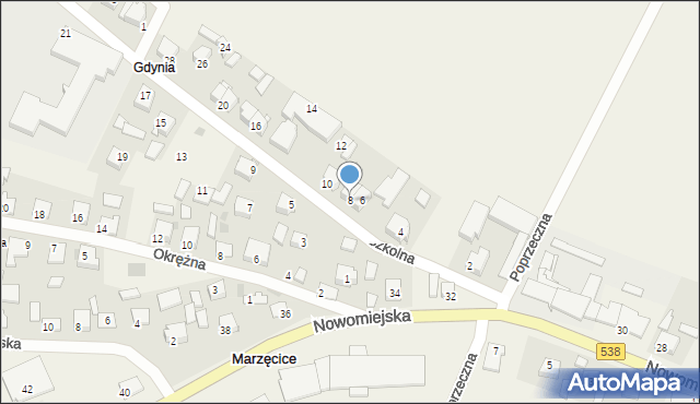 Marzęcice, Szkolna, 8, mapa Marzęcice