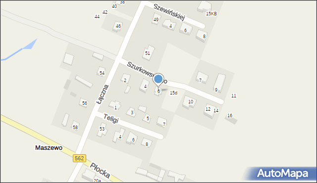 Maszewo, Szurkowskiego Ryszarda, 6, mapa Maszewo