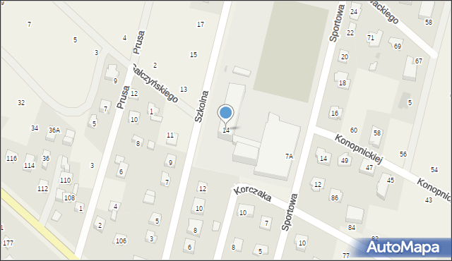 Maszewo Duże, Szkolna, 14, mapa Maszewo Duże