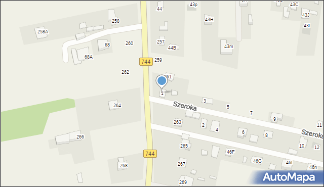 Mazowszany, Szeroka, 1, mapa Mazowszany
