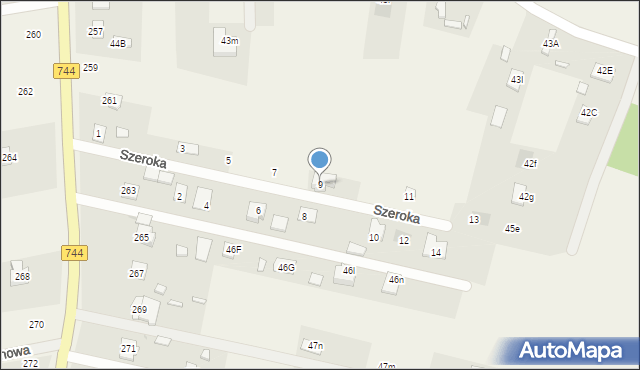 Mazowszany, Szeroka, 9, mapa Mazowszany