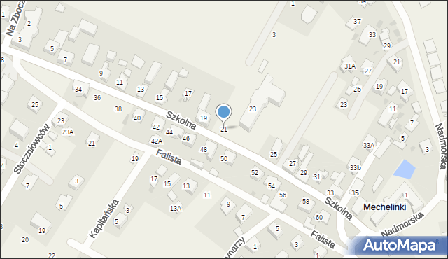 Mechelinki, Szkolna, 21, mapa Mechelinki