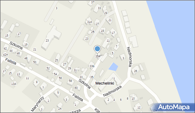 Mechelinki, Szkolna, 33A, mapa Mechelinki